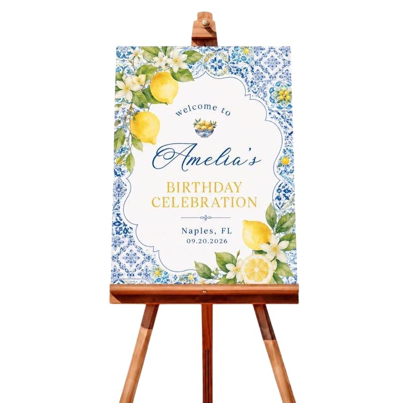 Personalized Blueberry Birthday Welcome Sign for Party, Custom Fruit Theme Poster, Berry Birthday Entrance Decor, Kids 1st Celebration Board, Unique Printable Party Decoration Display