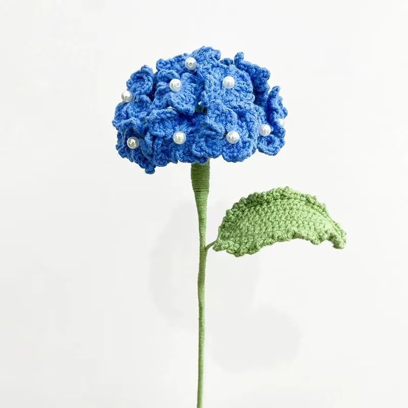 Handmade Hydrangea, Crochet Hydrangea Flower, Artificial Flowers, Handmade Knitted Hydrangea Flowers for Garden, Parties, Home and Office Decor - 4 Pieces