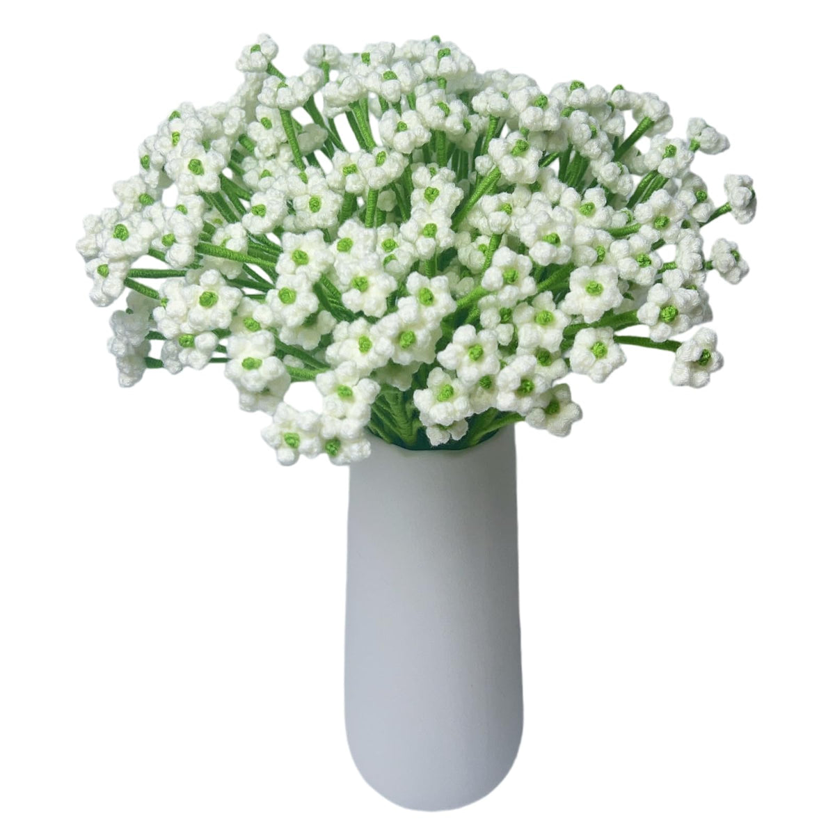 3Pcs Handmade Crochet Baby's Breath Bouquet, Bendable Stem Gypsophila, Forever Yarn Flower for Graduation Mother's Day Birthday Gift, Boho Farmhouse Desk Bedroom Home Decor(Pink)