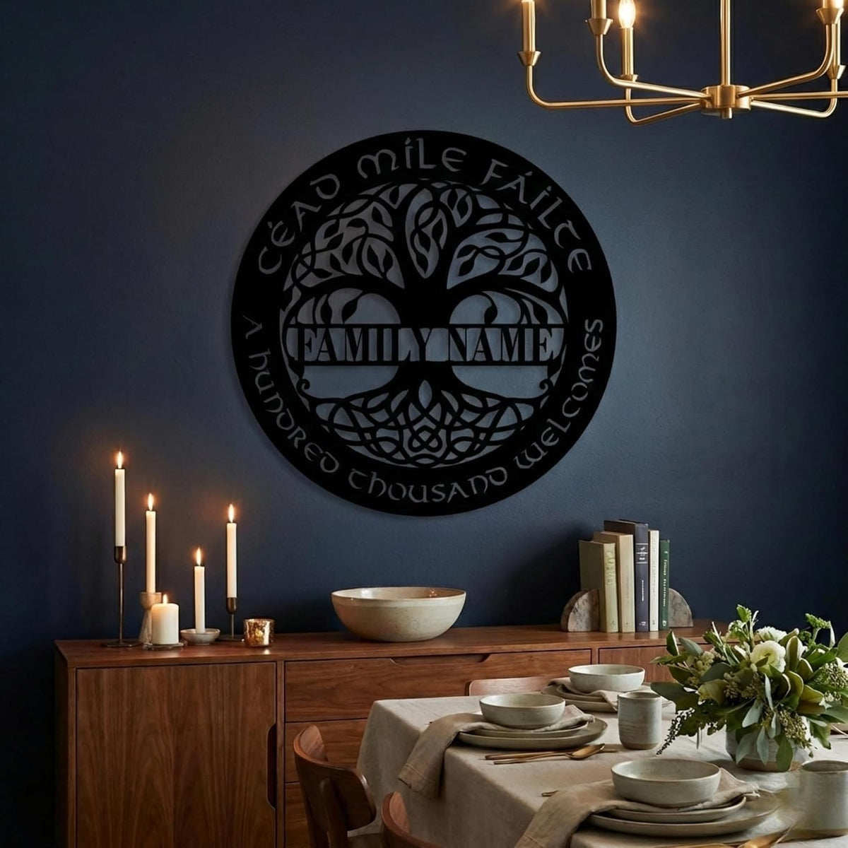 Personalized Celtic Tree of Life Metal Wall Art, Steel Sign | Customizable Celtic Tree of Life steel wall art, custom metal decor for meaningful home display or gifting.