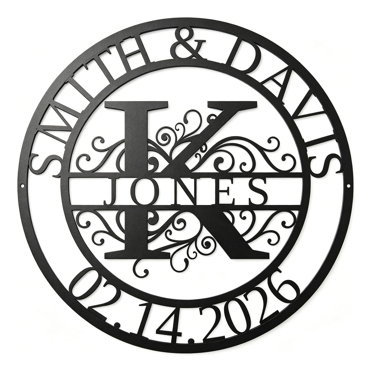 Personalized Wedding Gifts for the Couple, Custom Metal Name Sign, Family Name Sign, Personalized Wedding Gift, Wedding Gifts for Couples 2026, Metal Wall Art Outdoor (Round Name Sign)