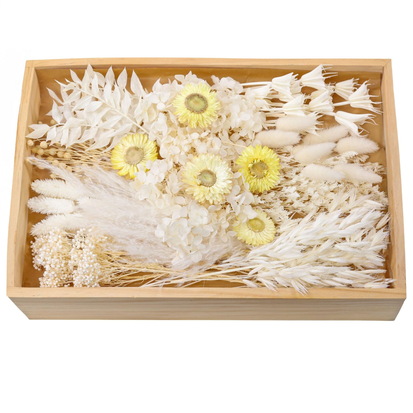 xin's convey DIY Natural Preserved Flower Kit, Wholesale Preserved Flowers for Vases, Preserved Flowers with Stems, Mini Bouquets, Hydrangeas, Eucalyptus Leaves. (Blue)