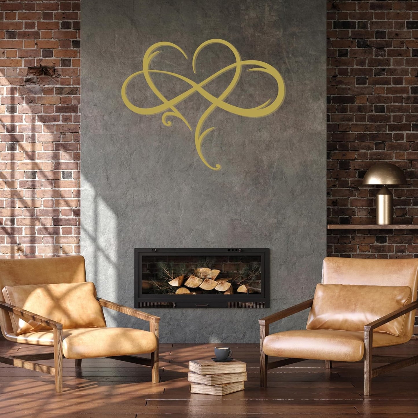 Infinity Heart Metal Wall Art, Modern Love Symbol Home Decor | Intertwined heart and infinity design in 16-gauge steel with a matte powder-coated finish for indoor or outdoor display.