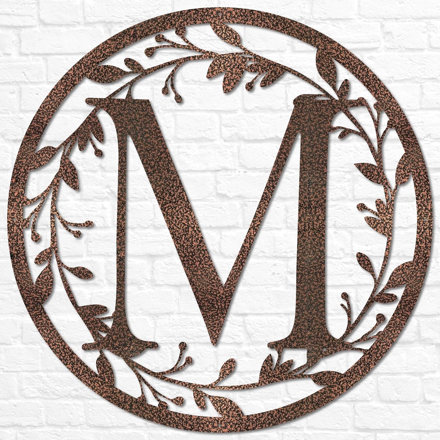 Outdoor Metal Circle Letter Monogram with Vines | Wedding Couples Gift | Couples Gift, Wedding Gift, Letter Monogram, Vines