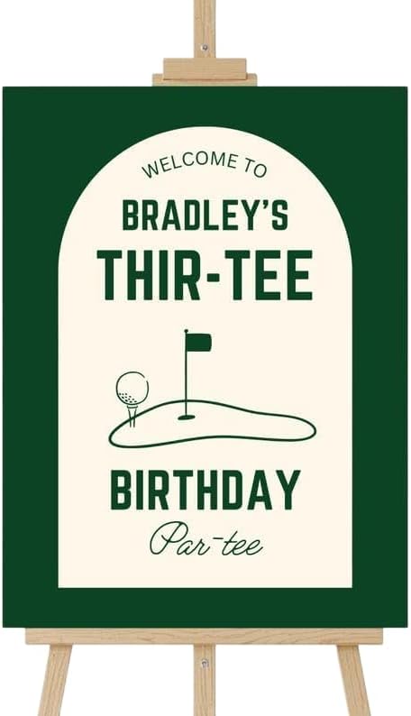 Personalized Golf Birthday Welcome Sign, Custom 30th Party Poster, Golf Themed Celebration Decoration, Golfer Event Entrance Board, Customized Birthday Party Signage, Golfs Lover Decor Display