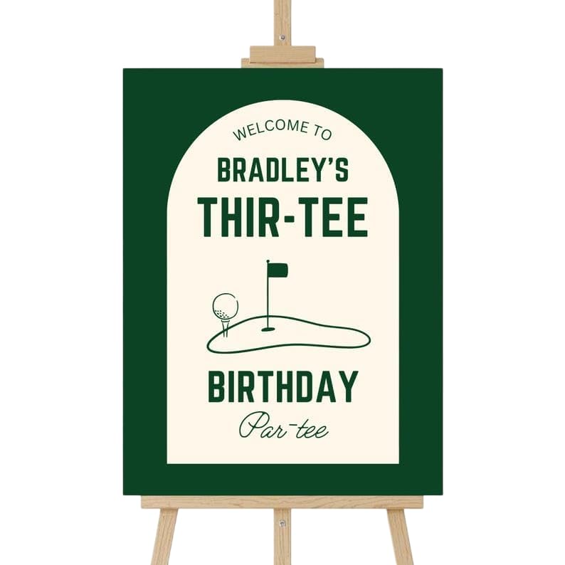 Personalized Golf Birthday Welcome Sign, Custom 30th Party Poster, Golf Themed Celebration Decoration, Golfer Event Entrance Board, Customized Birthday Party Signage, Golfs Lover Decor Display