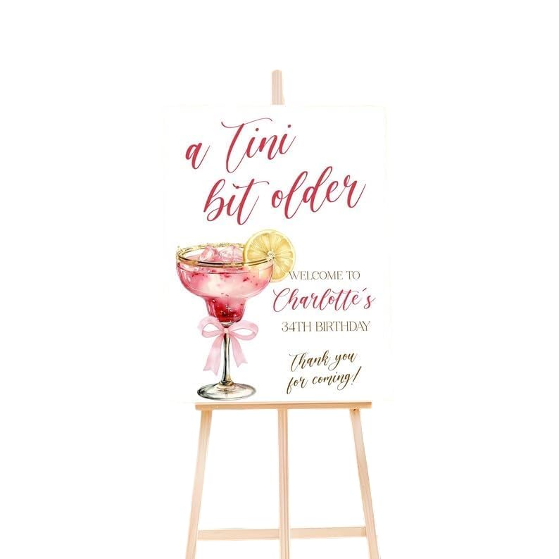 Personalized Happy Birthday Welcome Sign Custom Poster for Adults Elegant Gold Birthday Party Decoration Modern Milestone Celebration Board Customized Printed Entrance Display for Event Decorations