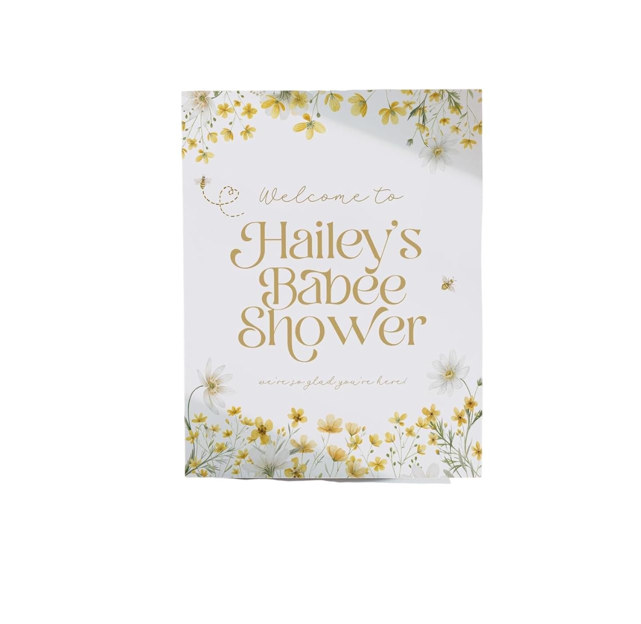 Daisy Baby Shower Welcome Sign Custom Personalized Floral Poster Elegant Pink and White Entrance Decoration Modern Event Display Board for Girl Baby Shower Party Decor Indoor Outdoor Celebration
