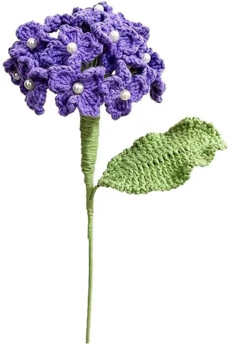 Handmade Hydrangea, Crochet Hydrangea Flower, Artificial Flowers, Handmade Knitted Hydrangea Flowers for Garden, Parties, Home and Office Decor - 4 Pieces