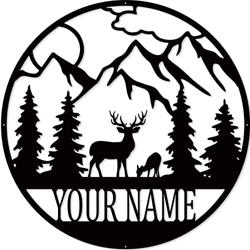 Metal Last Name Sign Personalized Family Name Decorative Signs with Established Date Bedroom Wall Decor for Couples, Metal Wall Art, Split Letter Monogram Housewarming Gift