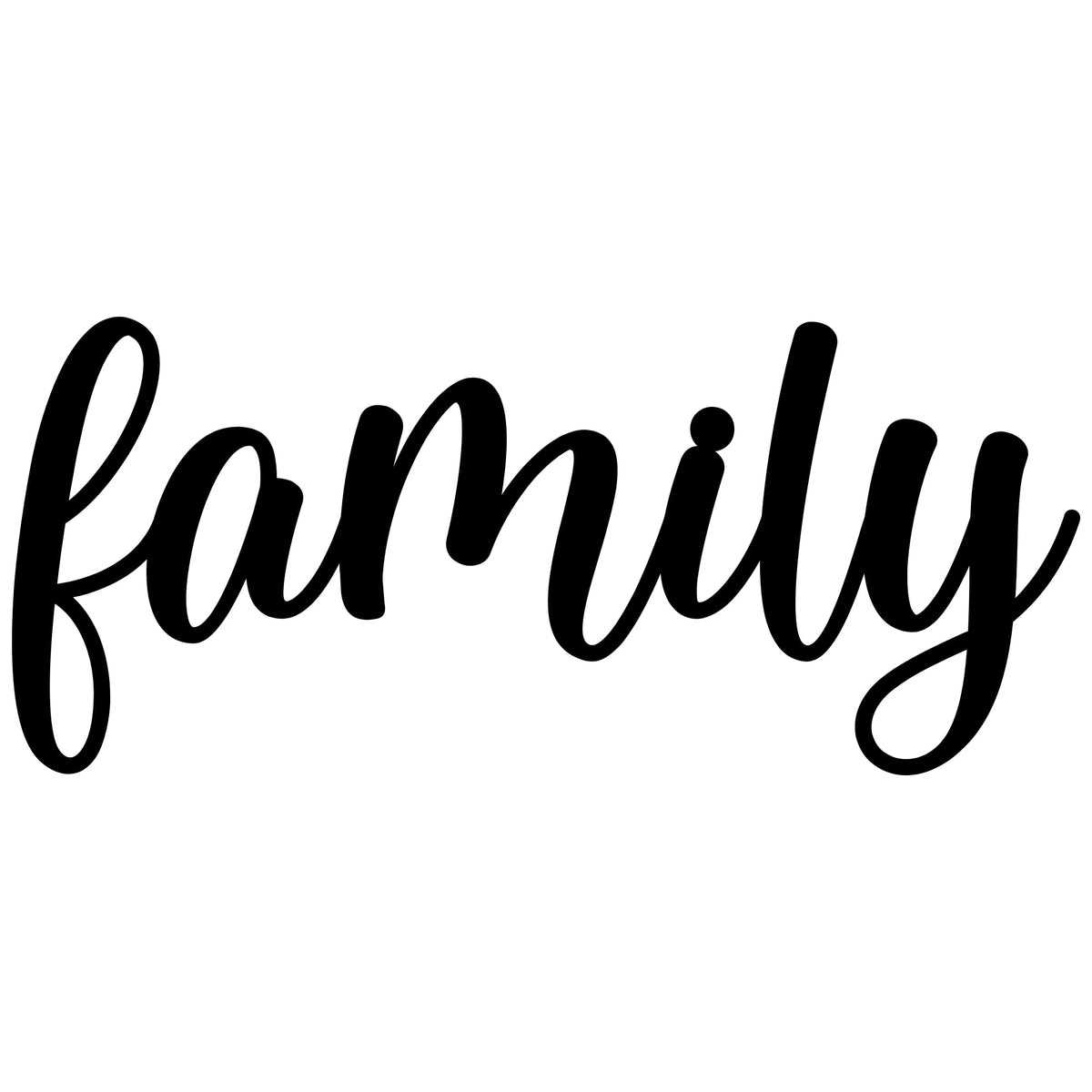 Farmhouse Family Metal Wall Sign, Handwritten Script Steel Wall Art, Rustic Home Decor for Entryway, Living Room, Kitchen, Indoor or Outdoor Use (16 Inches, Family3Joso)