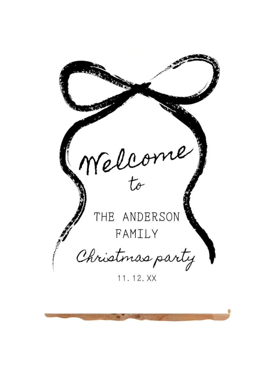 Personalized Christmas Welcome Sign for Centerpieces, Elegant Holiday Table Décor, Custom Winter Party Decoration, Festive Display Board for Xmas Gathering, Home Celebration or Office Events
