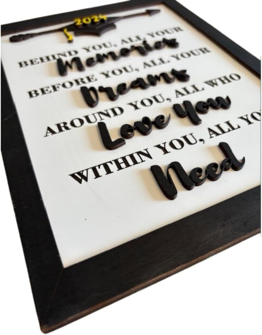 Graduation Keepsake Sign, Personalized Graduate Gift, 3D Laser Cut Message Board, Wall Hanging or Easel Display