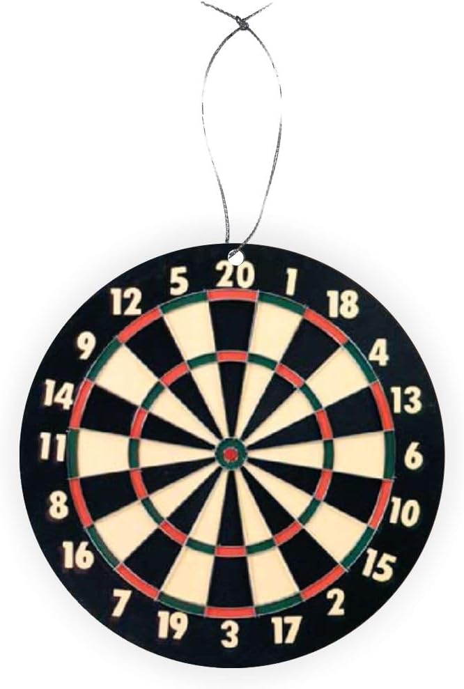 Sam Sandor - Dart Board - Round Masonite Flat Ornament with String
