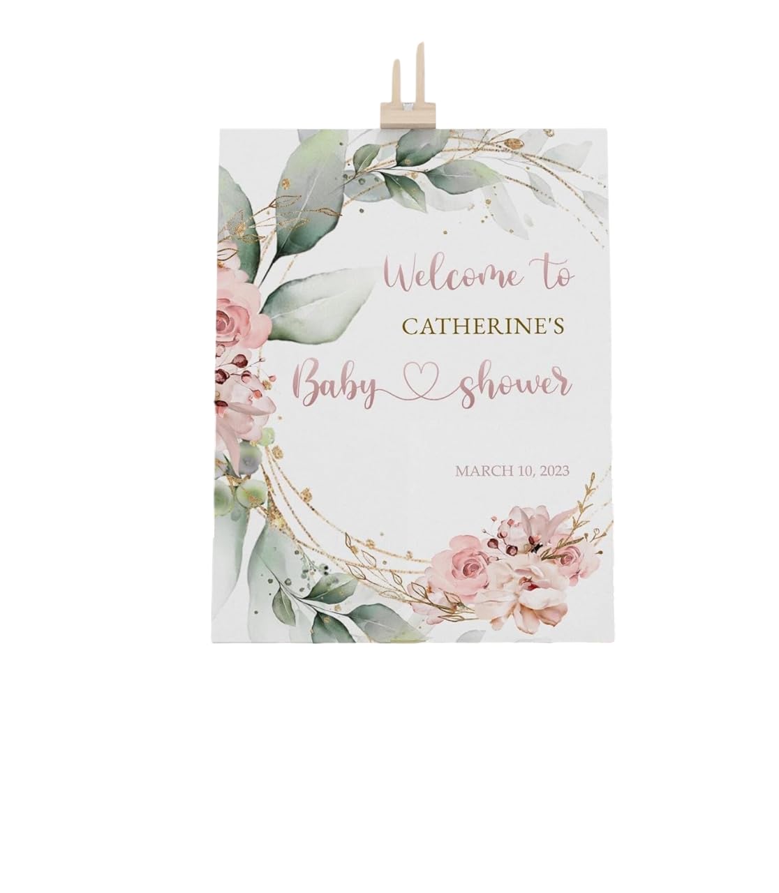 Personalized Storybook Baby Shower Welcome Sign - Custom Floral Book Theme Poster for Little Girl or Boy - Elegant Entrance Party Sign Board Decoration - Event Display for Baby Celebration