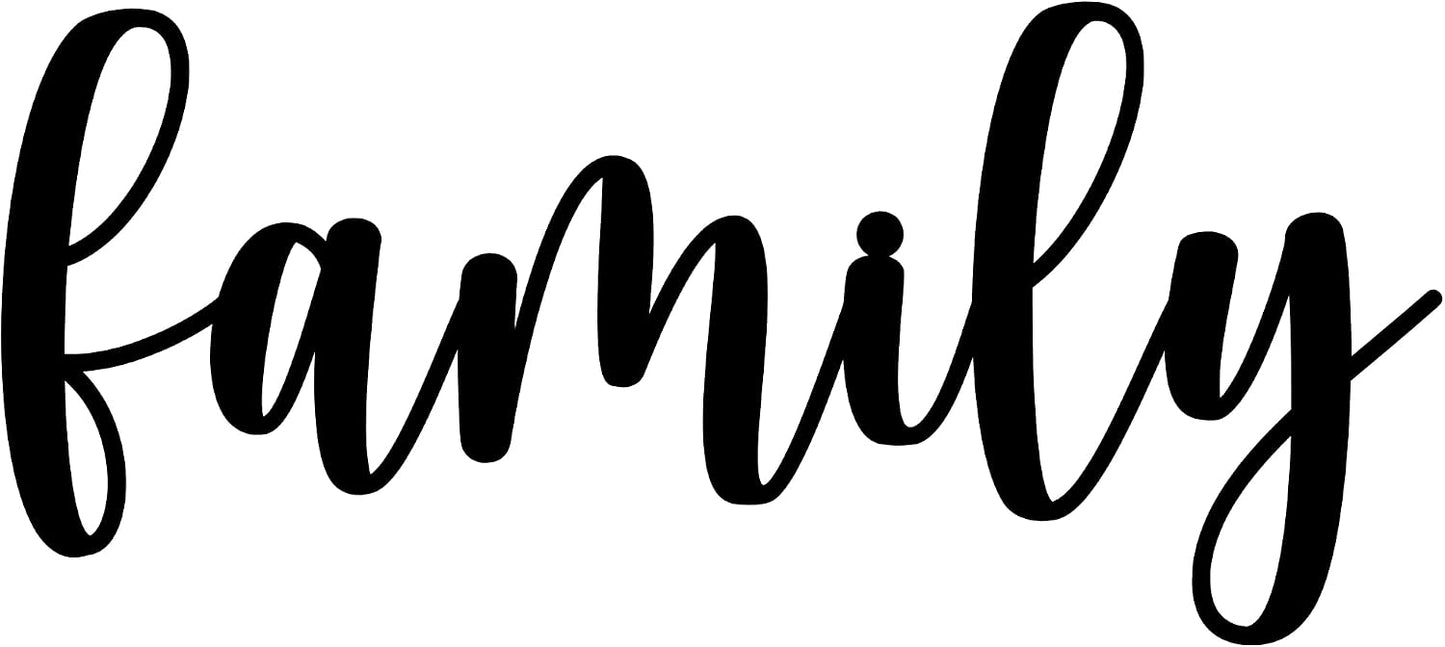 Farmhouse Family Metal Wall Sign, Handwritten Script Steel Wall Art, Rustic Home Decor for Entryway, Living Room, Kitchen, Indoor or Outdoor Use (16 Inches, Family3Joso)