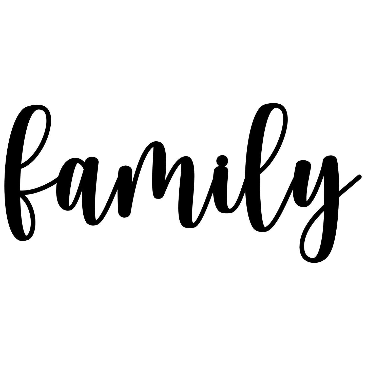 Farmhouse Family Metal Wall Sign, Handwritten Script Steel Wall Art, Rustic Home Decor for Entryway, Living Room, Kitchen, Indoor or Outdoor Use (16 Inches, Family3Joso)