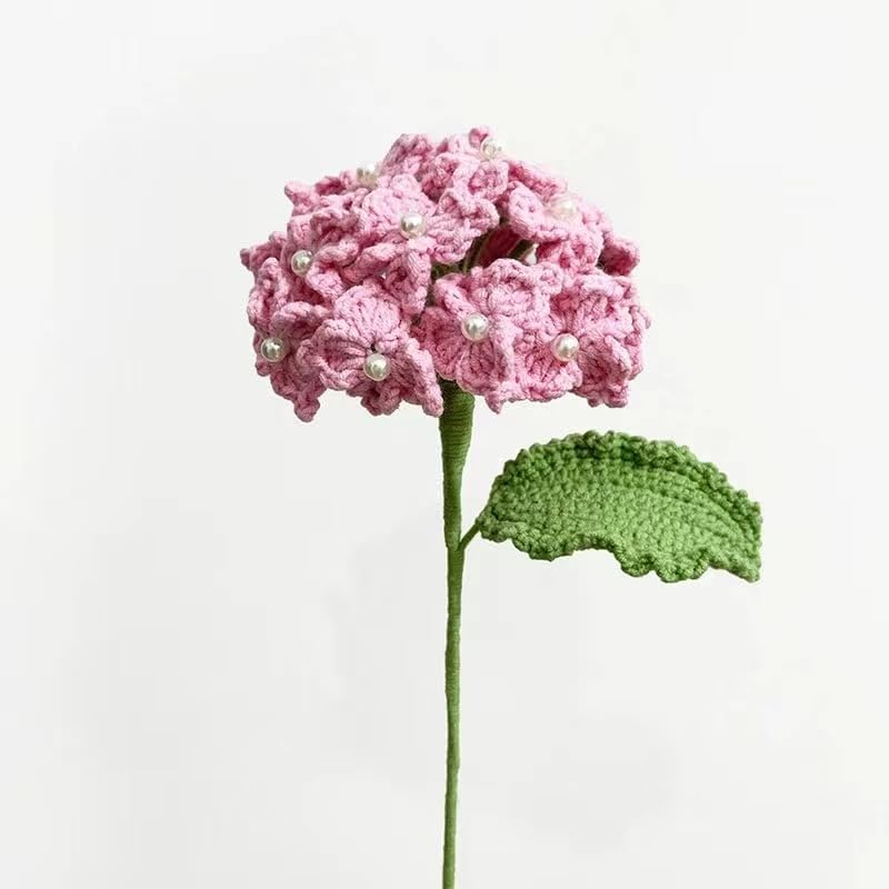 Handmade Hydrangea, Crochet Hydrangea Flower, Artificial Flowers, Handmade Knitted Hydrangea Flowers for Garden, Parties, Home and Office Decor - 4 Pieces