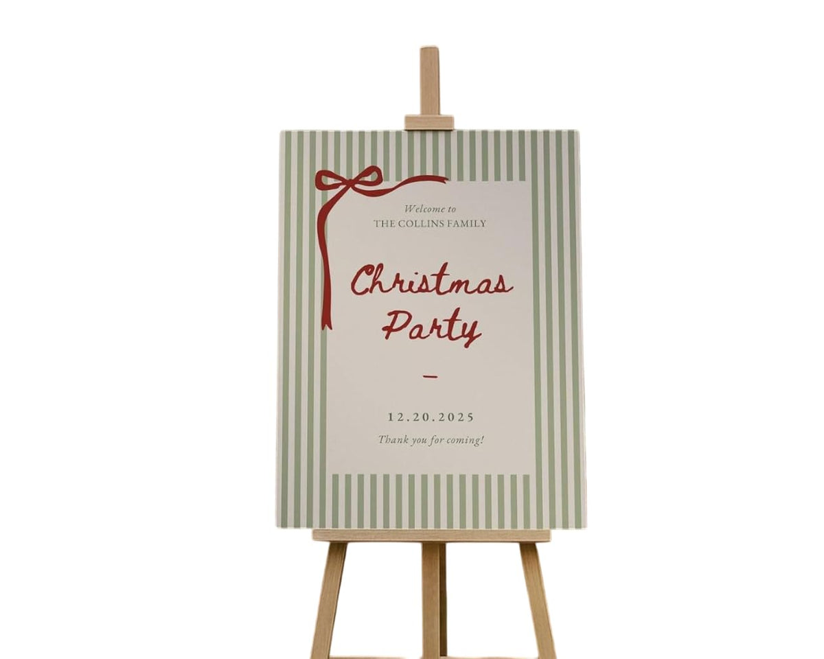 Personalized Christmas Welcome Sign for Centerpieces, Elegant Holiday Table Décor, Custom Winter Party Decoration, Festive Display Board for Xmas Gathering, Home Celebration or Office Events