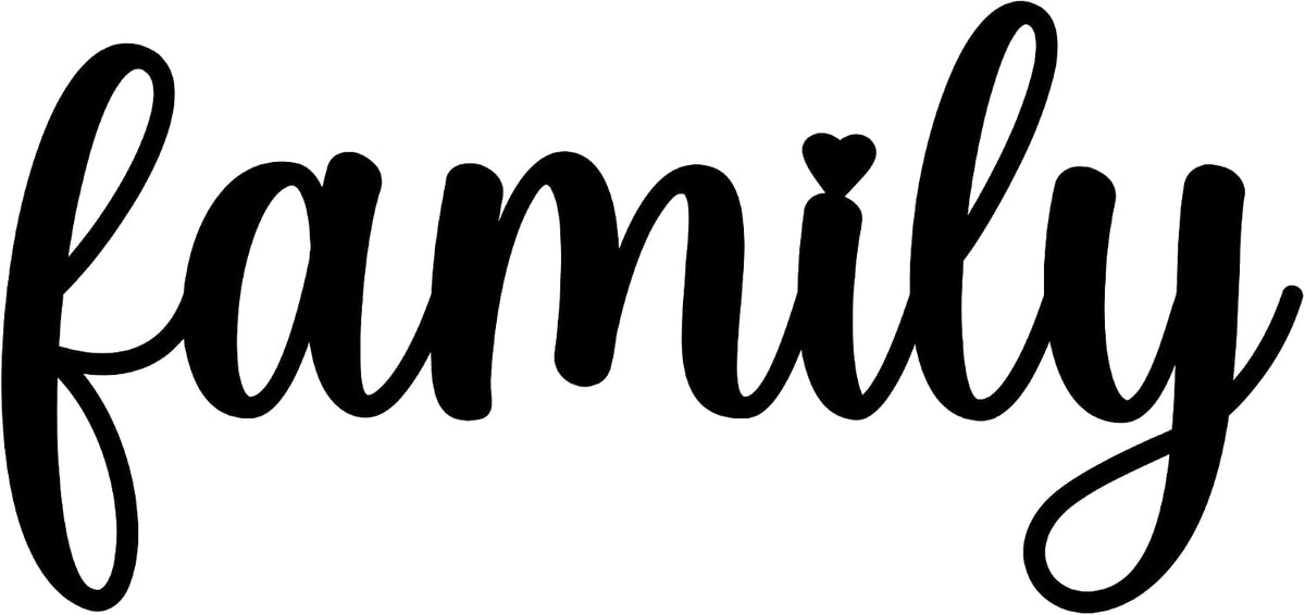 Farmhouse Family Metal Wall Sign, Handwritten Script Steel Wall Art, Rustic Home Decor for Entryway, Living Room, Kitchen, Indoor or Outdoor Use (16 Inches, Family3Joso)