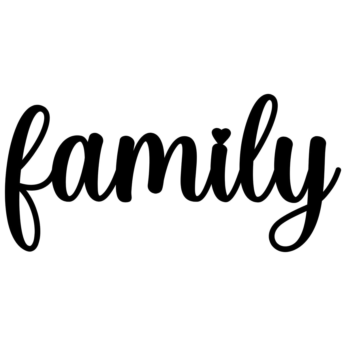 Farmhouse Family Metal Wall Sign, Handwritten Script Steel Wall Art, Rustic Home Decor for Entryway, Living Room, Kitchen, Indoor or Outdoor Use (16 Inches, Family3Joso)