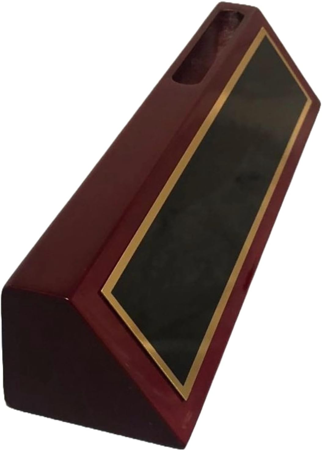 Personalized Name Plate for Desk Rosewood Finish with Name Company Title | PrecisionNC Engraving, Rosewood Finished Desk Wedge, Laser Engraved Brass Name Plate, Business Office, Graduation Gifts
