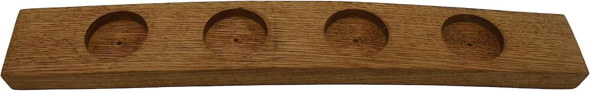 Personalized Handmade Bourbon, Scotch 4 Glass Whiskey Tasting Flight Board Made From a Kentucky Bourbon Barrel Stave (Golden Oak)(Glasses NOT included)