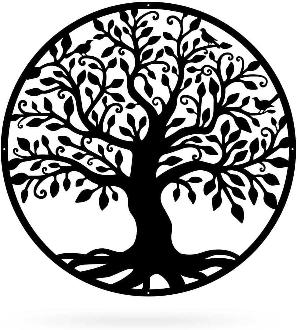 RealSteel Tree of Life Metal Wall Art – Rustic Farmhouse Indoor Outdoor Home & Garden Décor | Spiritual Family Wall Hanging | Housewarming, Wedding & Anniversary | Made in USA