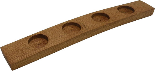 Personalized Handmade Bourbon, Scotch 4 Glass Whiskey Tasting Flight Board Made From a Kentucky Bourbon Barrel Stave (Golden Oak)(Glasses NOT included)