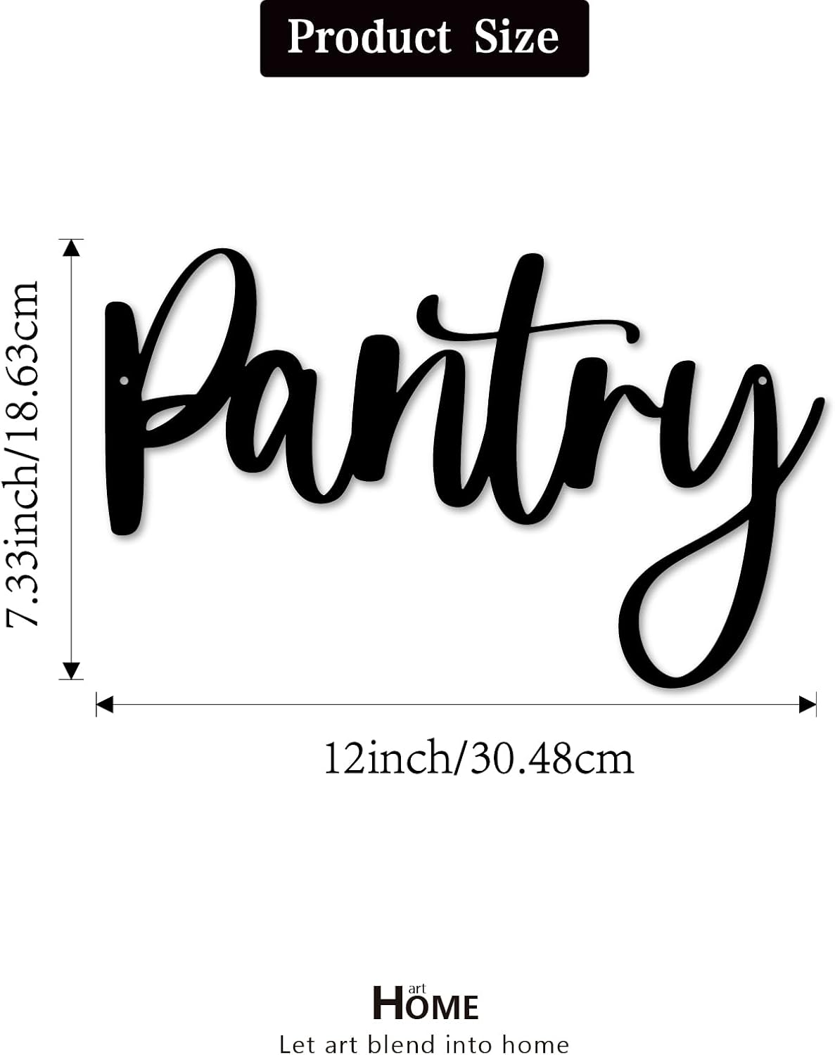 Pantry Metal Sign, Home Wall Art Decor, Black Wall Art Hanging Word Decoration For Home Outdoor Metal Sign