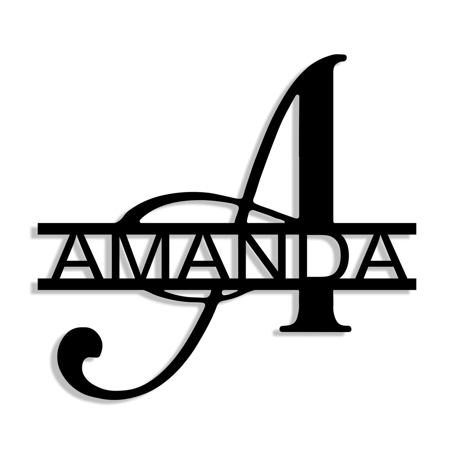 Personalized Metal Monogram Sign, Split Letter Monogram Wall Art Decor, Personalized Metal Name Signs, Custom Family Last Name Decor for Outdoor Indoor, Customized Wedding Gift, Housewarming Gift