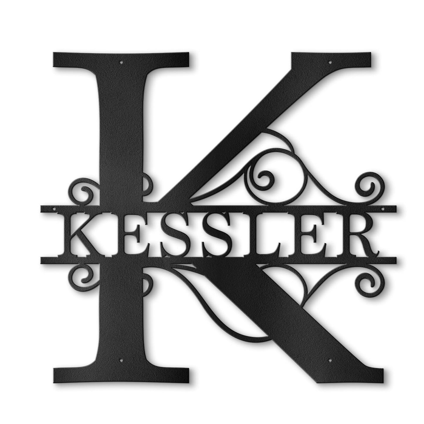 Custom Metal Name Sign Metal Wall Art Split Letter Monogram Wall Art Personalized Wedding Gift Fire Pit Outdoor Decor Cabin Sign