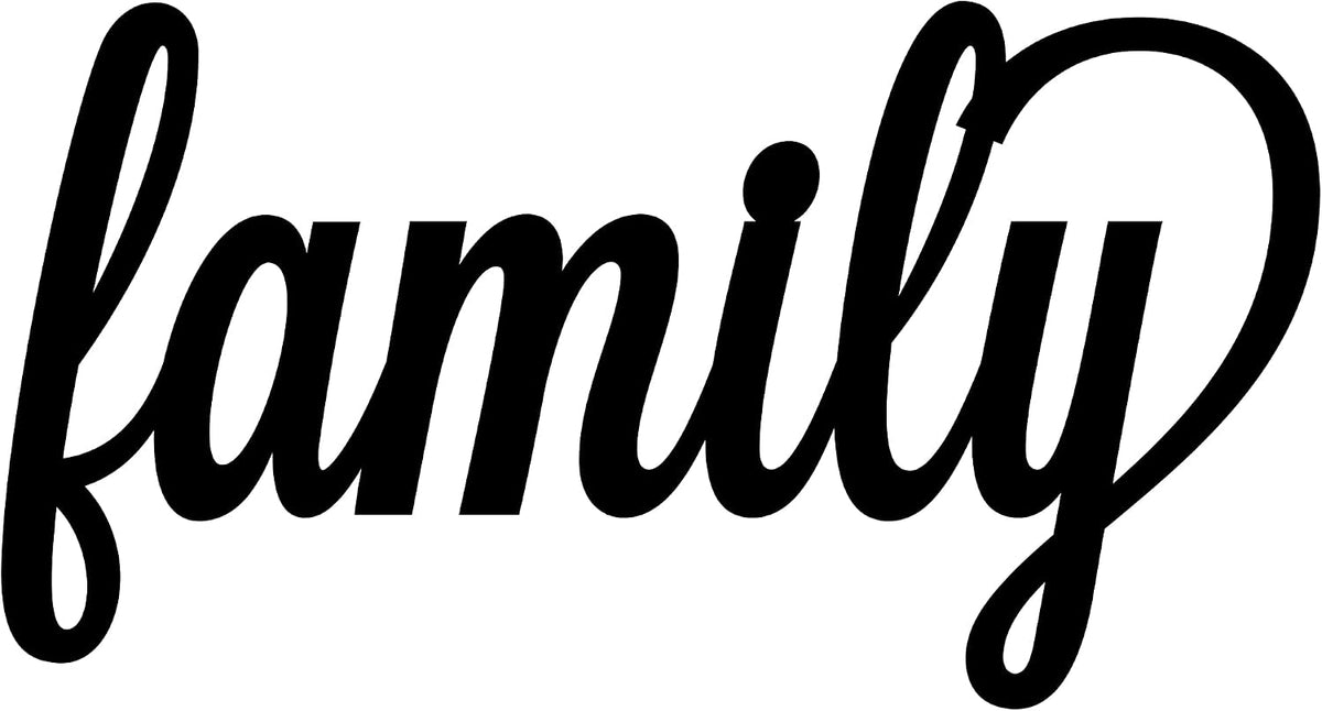 Farmhouse Family Metal Wall Sign, Handwritten Script Steel Wall Art, Rustic Home Decor for Entryway, Living Room, Kitchen, Indoor or Outdoor Use (16 Inches, Family3Joso)