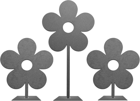 8" Metal Stand-Up Flowers (Set of 3) - Artificial Flowers for Outdoors Artificial Plants Rustic Home Decor Flower Centerpieces for Tables Wedding Table Decorations Decoration Bedroom Metal Art Work