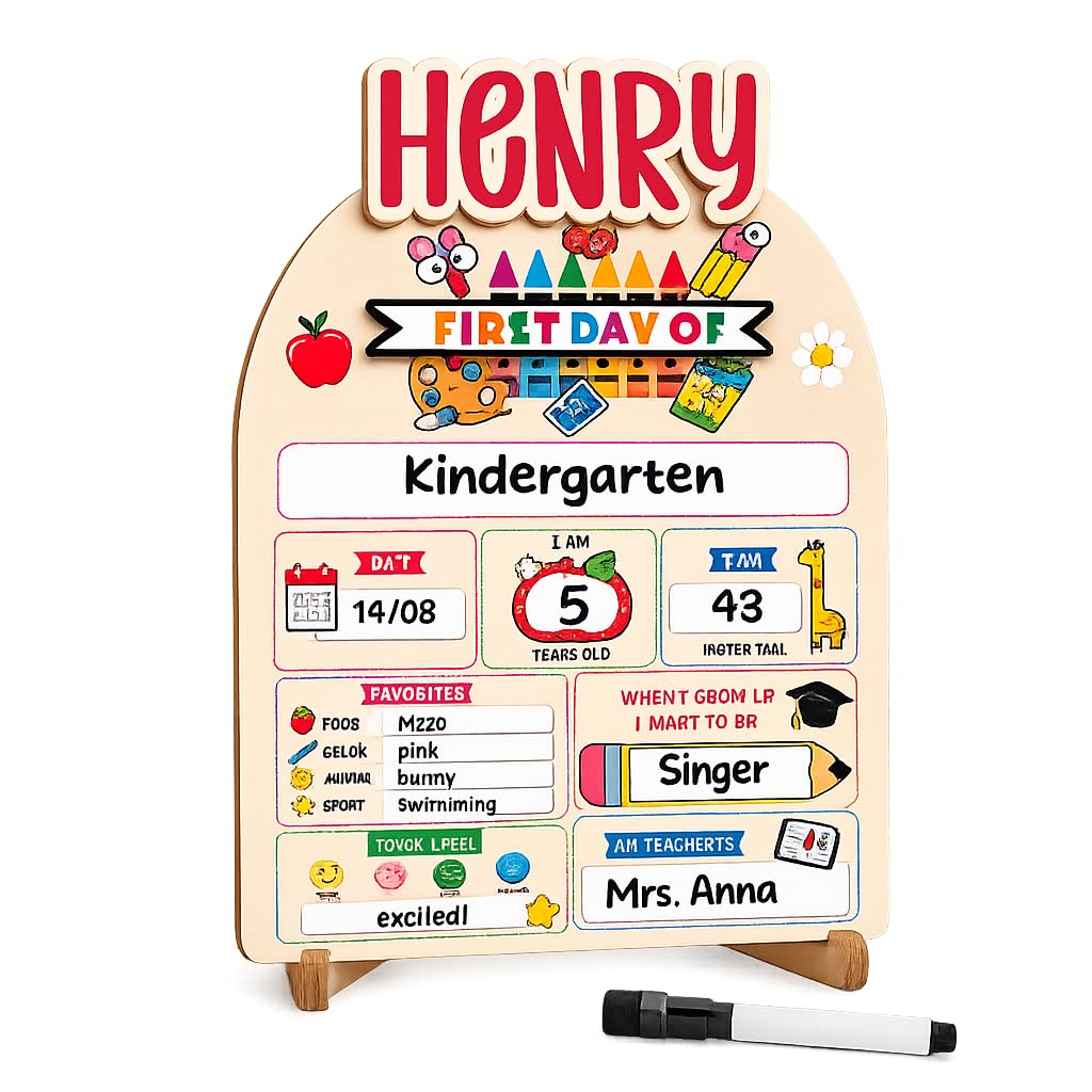 First and Last Day of School Board - Customizable Dry Erase Board, Reusable Photo Prop, Must-Have First Day of School Sign, Perfect Back to School Gift 2025