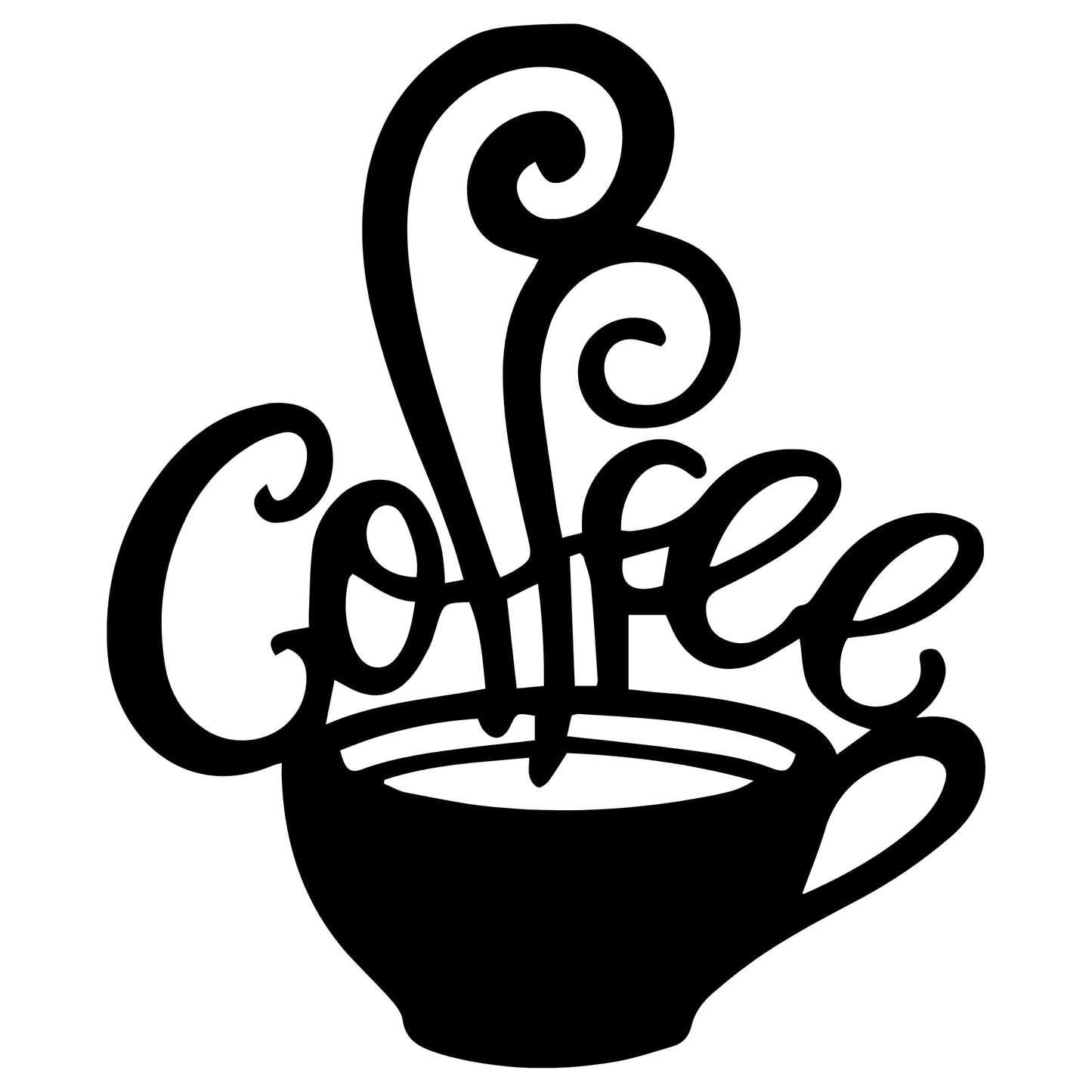 Coffee Cup Metal Wall Art for Kitchen Decor, Coffee Bar or Cafe Steel Sign