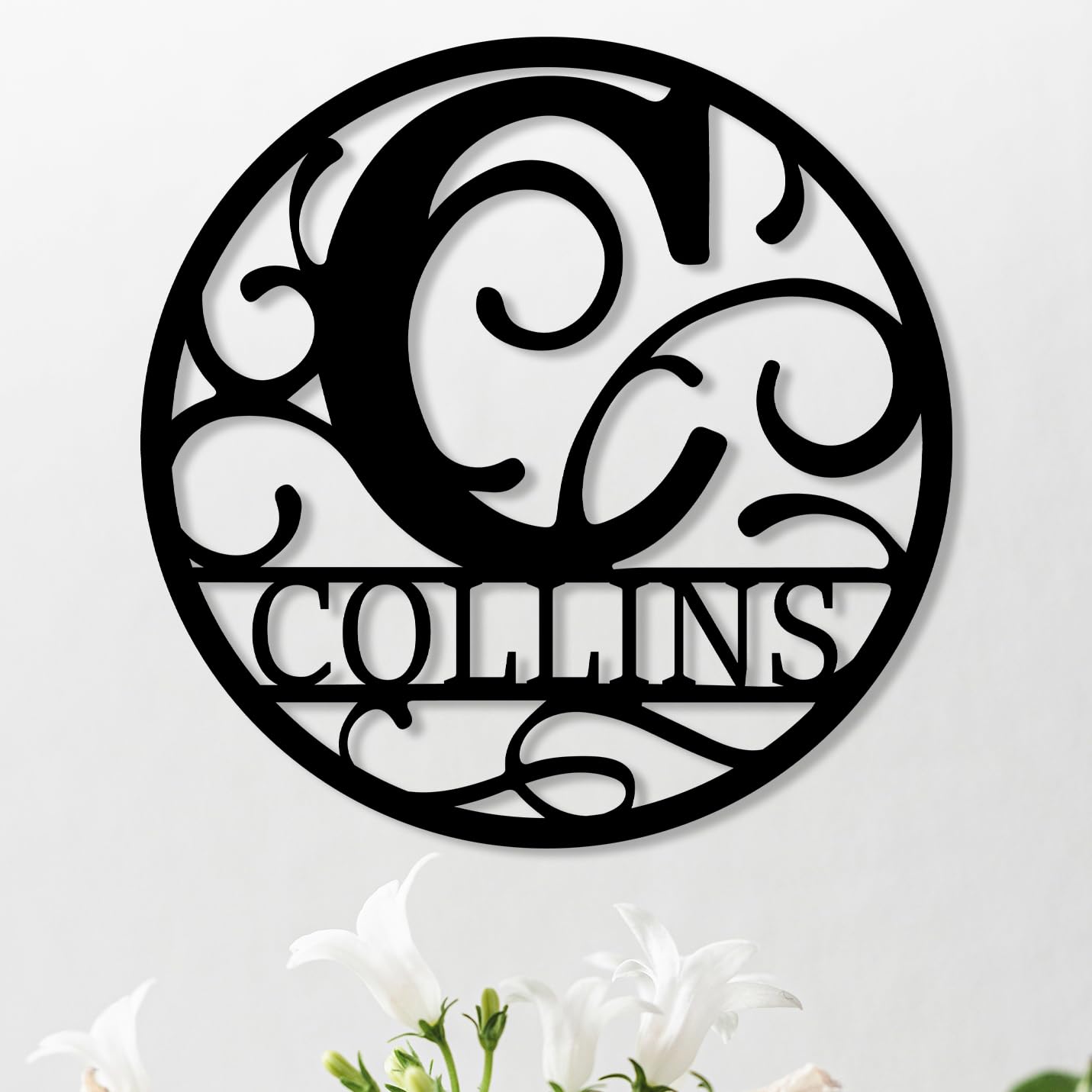 Personalized Metal Name Signs, Split Letter Monogram Wall Decor, Custom Last Name Sign, Family Name Sign for Outdoor, Personalized Wedding Gift, Garden Decor, Metal Wall Art, Housewarming Gift (MonogramDesign_8)