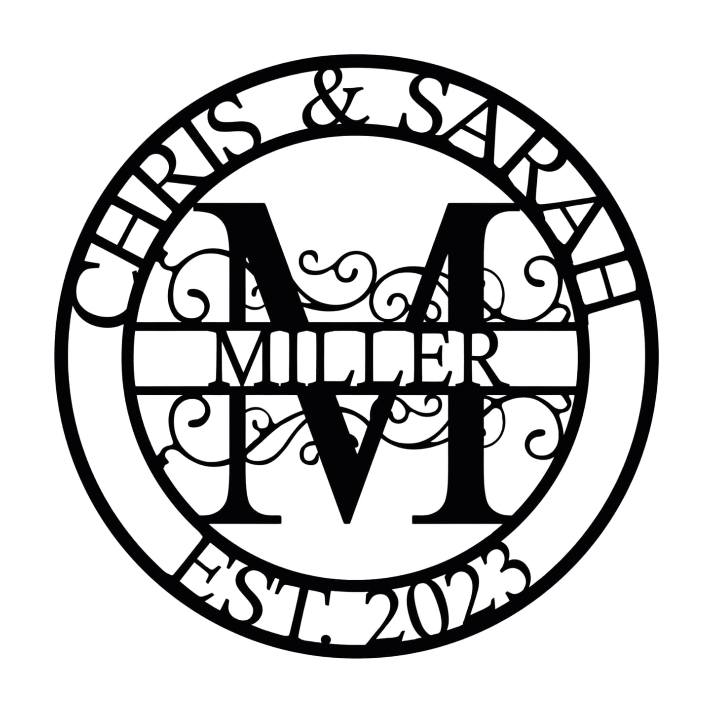 Personalized Metal Name Signs, Split Letter Monogram Wall Art Decor, Durable Steel Family Last Name Decor, Custom Signs Indoor or Outdoor, Personalized Wedding Gifts, Housewarming Gift