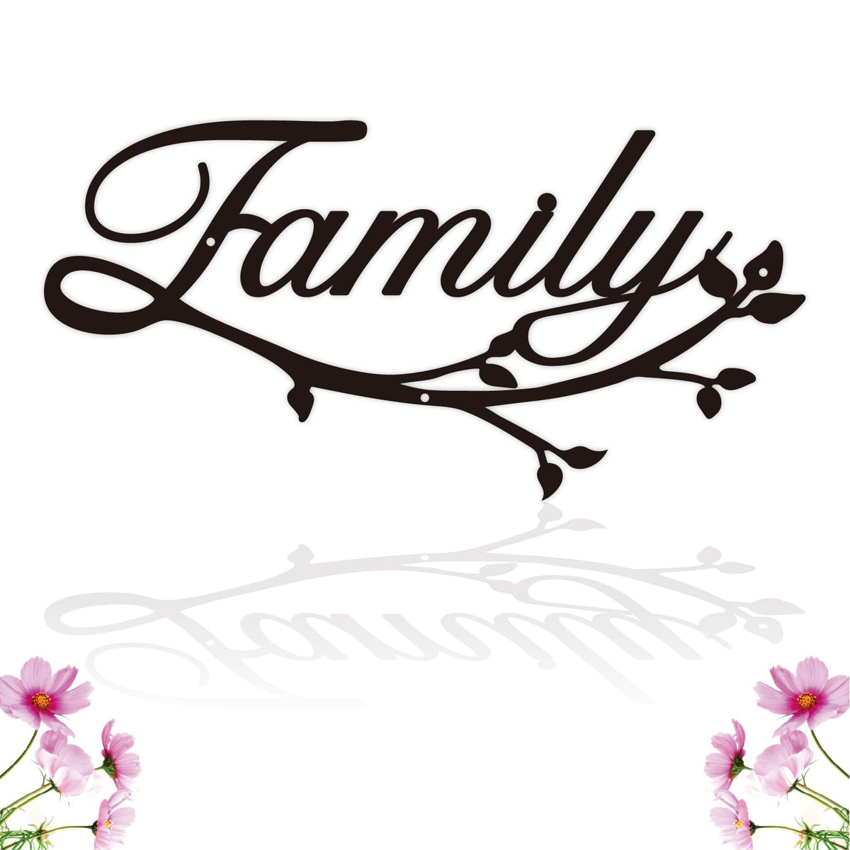 Metal Family Signs, Black, 12 x 7.99 inches, Modern Style, Wall Mount, Perfect for Home Decor, Gifts