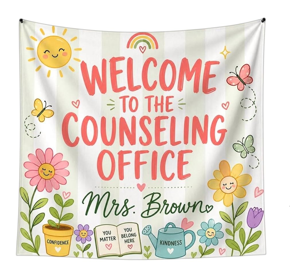 Classroom Tapestry Banner Pink Coquette Welcome Wall Flag Sign School Decor Kindergarten Nursery Teacher Supplies Back to School Cute Classroom Poster Backdrop Bulletin Board Display Decorations