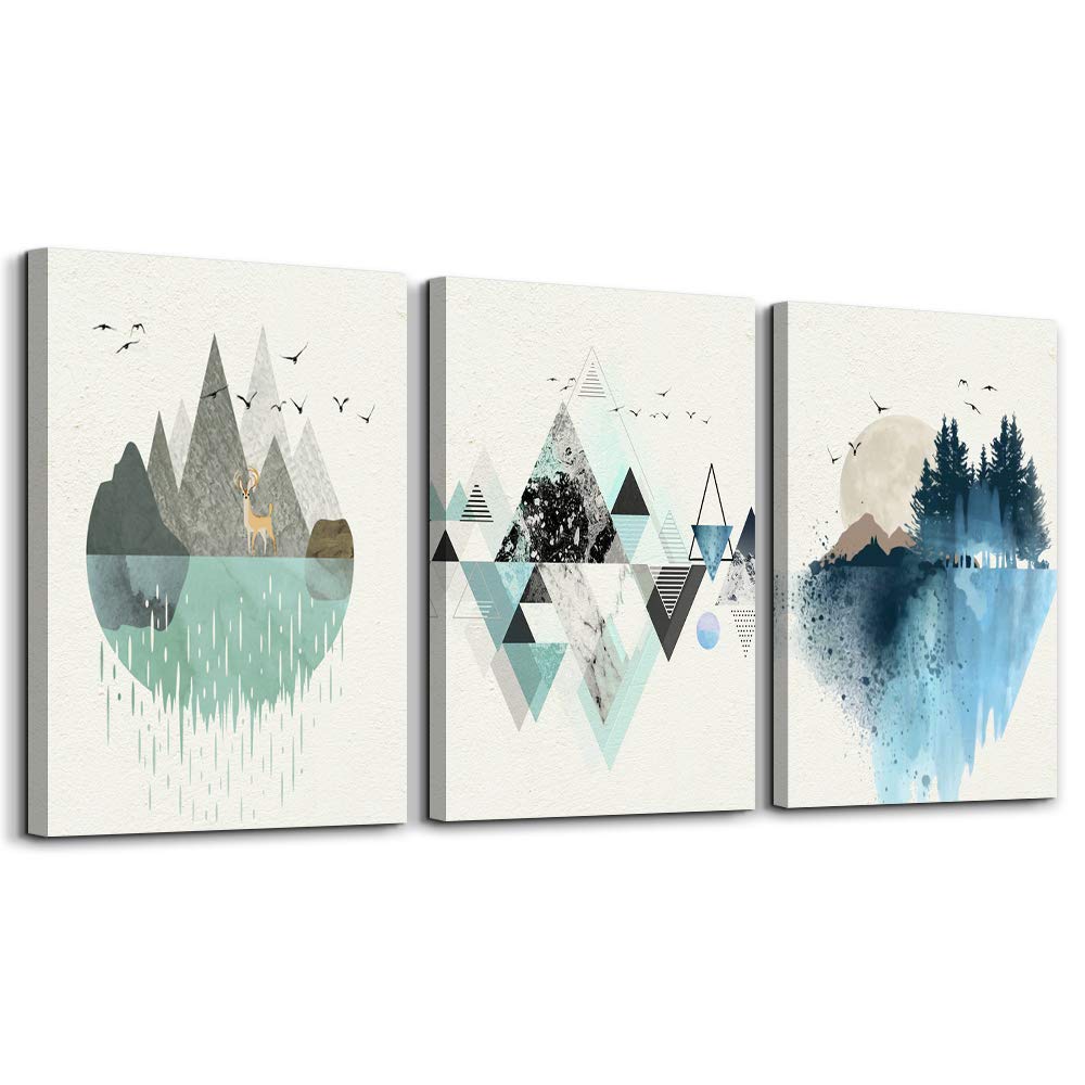 Abstract Canvas Wall Art For Living Room Family Wall Decor For Bedroom Kitchen Artwork Abstract Leaves Canvas Prints Painting Modern Office Decor Wall Pictures Bathroom Home Decor 12" X 16" 3 Piece