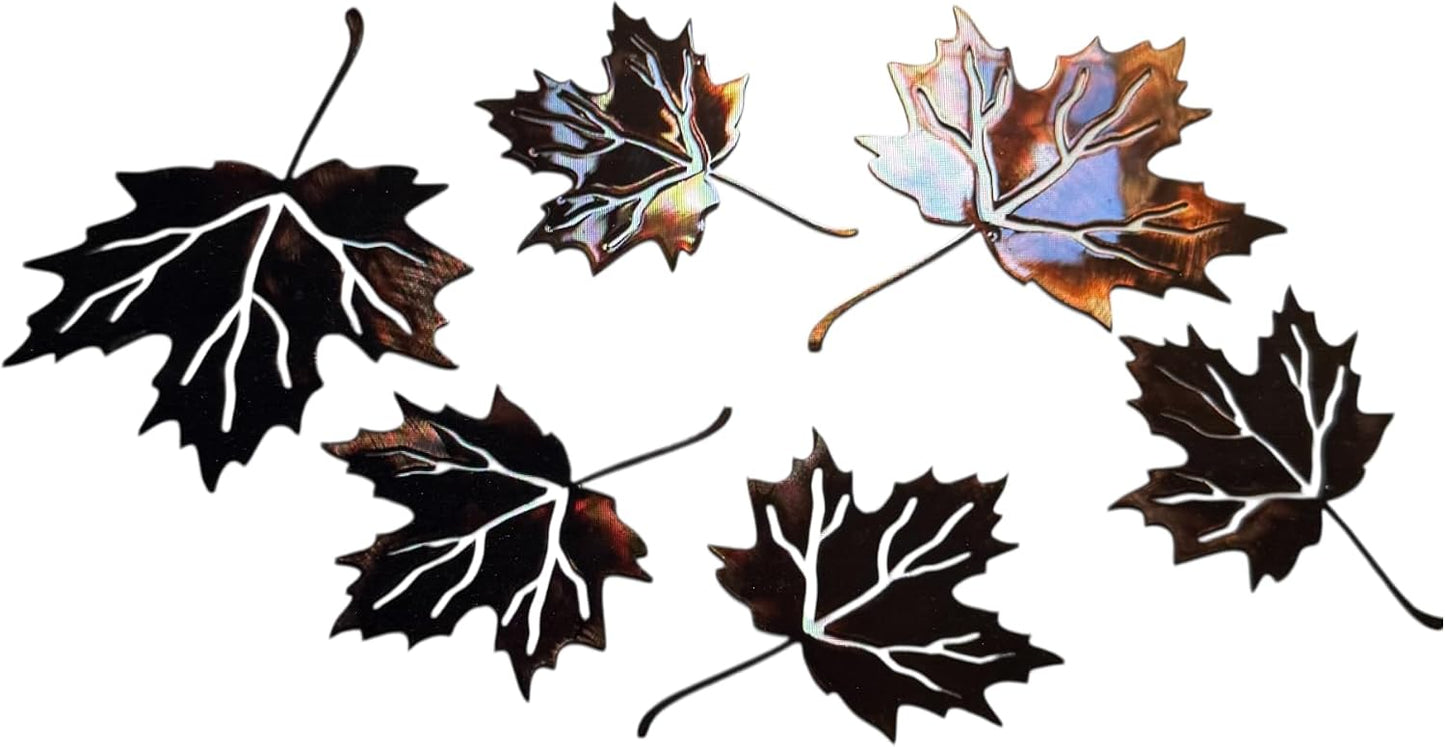 HG Artworks Metal Wall Art Maple Leaves Set of 6