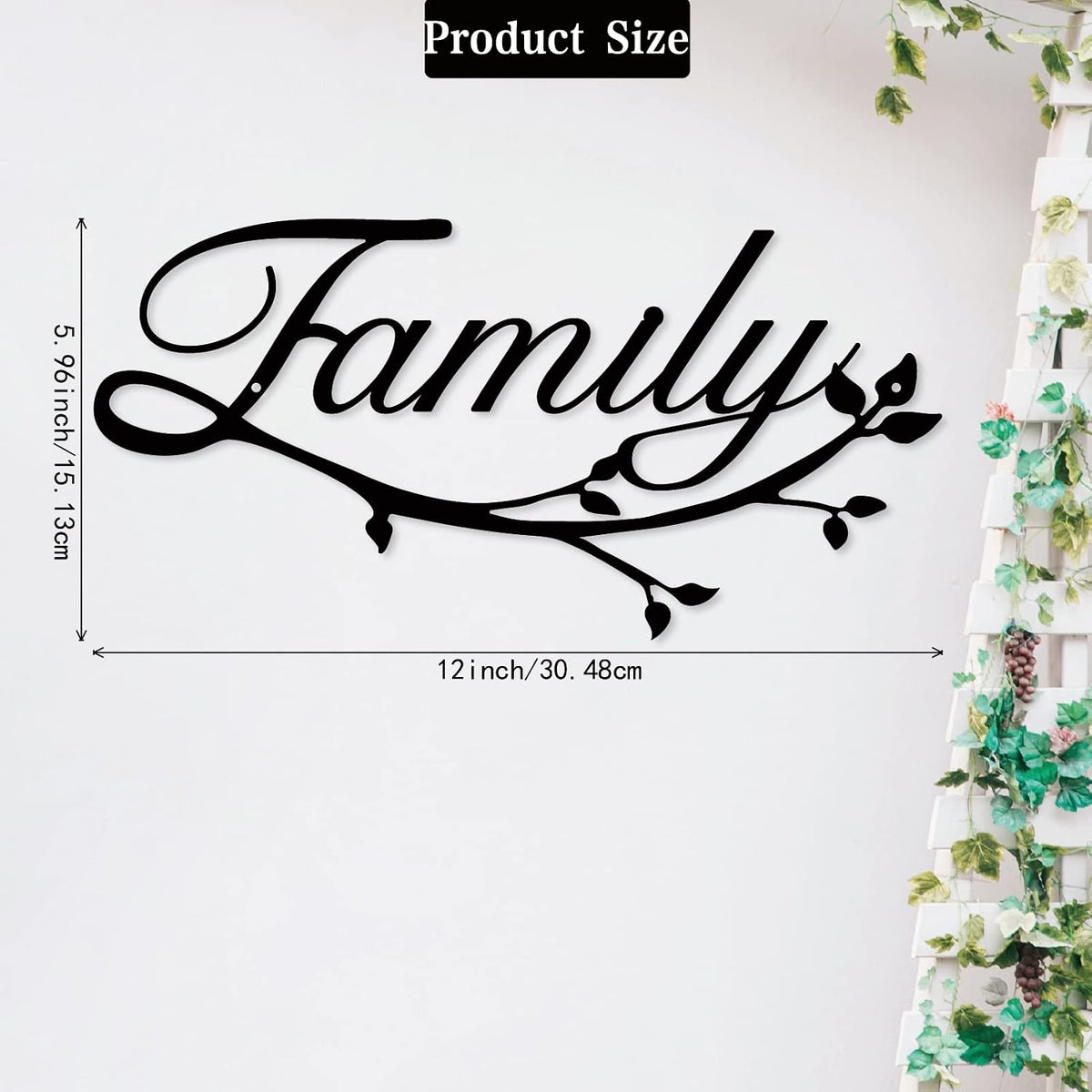 Metal Family Signs, Black, 12 x 7.99 inches, Modern Style, Wall Mount, Perfect for Home Decor, Gifts