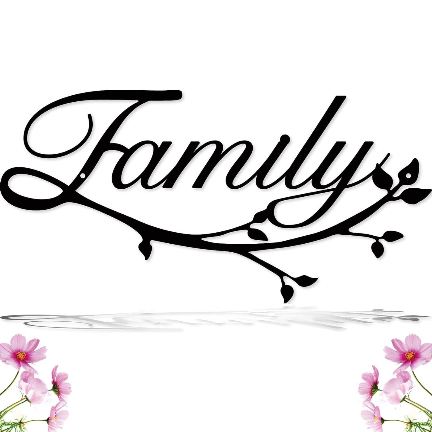 Metal Family Signs, Black, 12 x 7.99 inches, Modern Style, Wall Mount, Perfect for Home Decor, Gifts