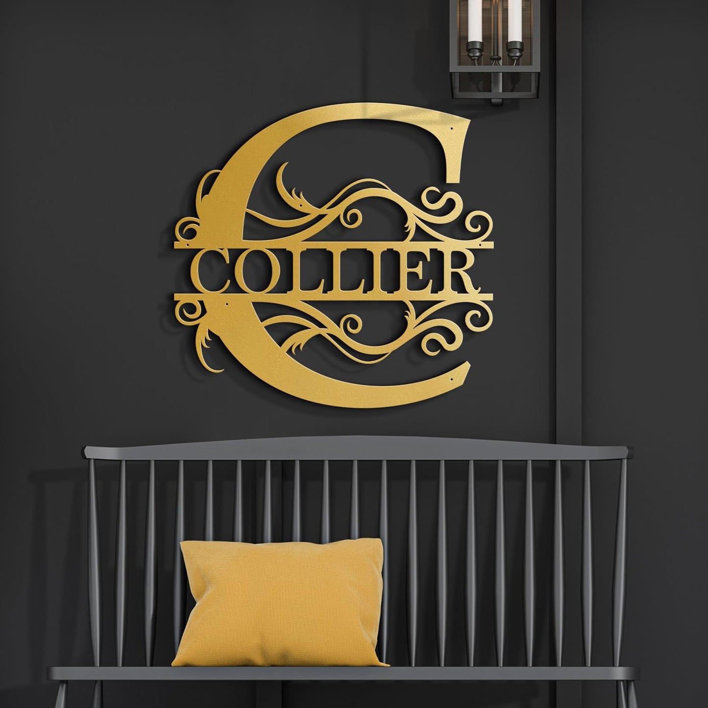 Custom Metal Signs | Metal Name Sign | Split Letter Monogram | Last Name Sign | Family Name Sign | Personalized Wedding Gift | Outdoor Metal Art | Metal Art | Housewarming Gift | Metal Wall Decor