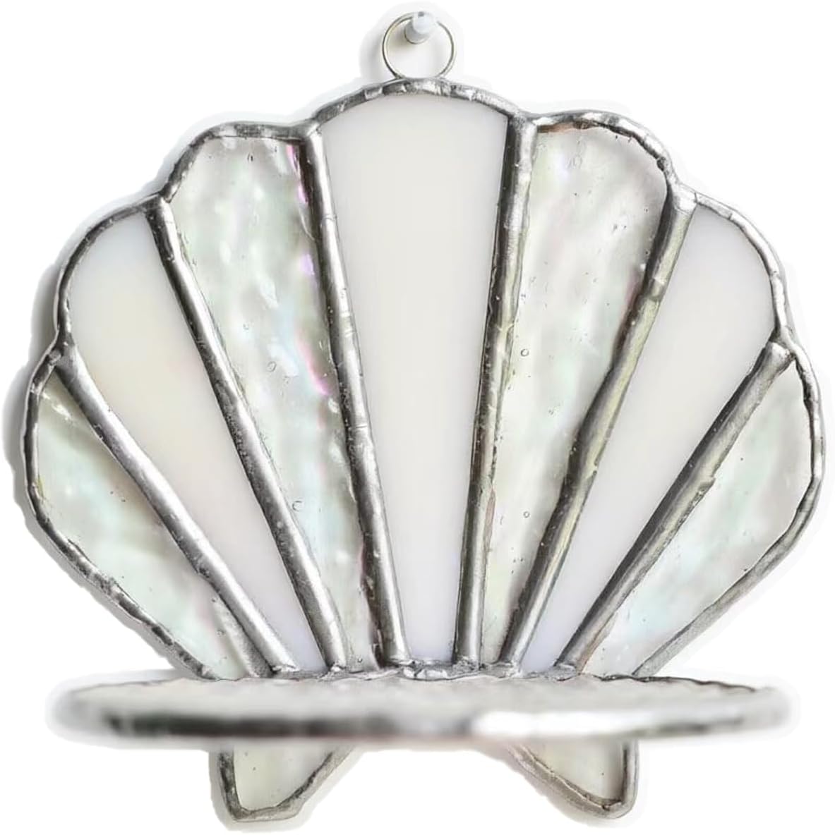 Handmade Stained Glass Seashell Candle Holder, Tiffany Style Glass Suncatcher Wall Sconce, Art Decorative Candlestick for Home Bathroom Living Room Beach House Ornament, Ideal Holiday Birthday Gift