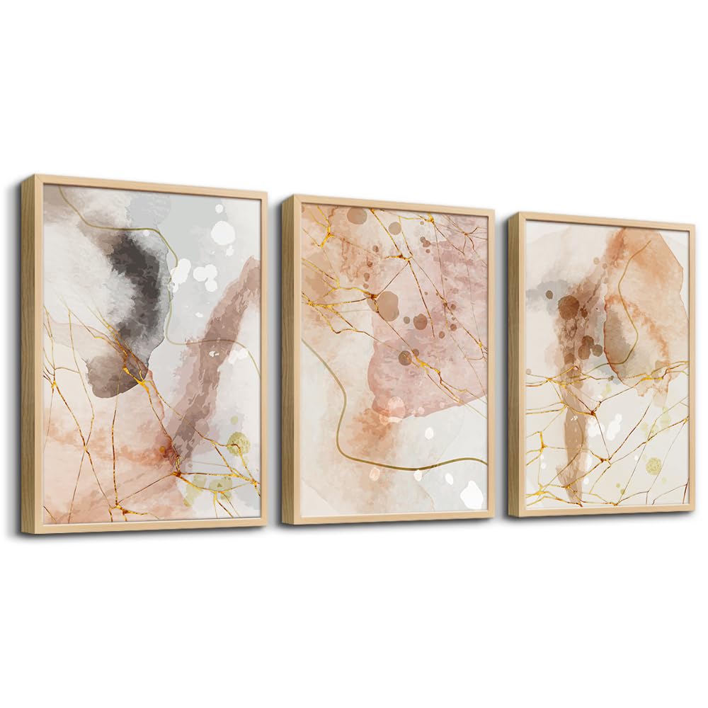 Abstract Canvas Wall Art For Living Room Family Wall Decor For Bedroom Kitchen Artwork Abstract Leaves Canvas Prints Painting Modern Office Decor Wall Pictures Bathroom Home Decor 12" X 16" 3 Piece