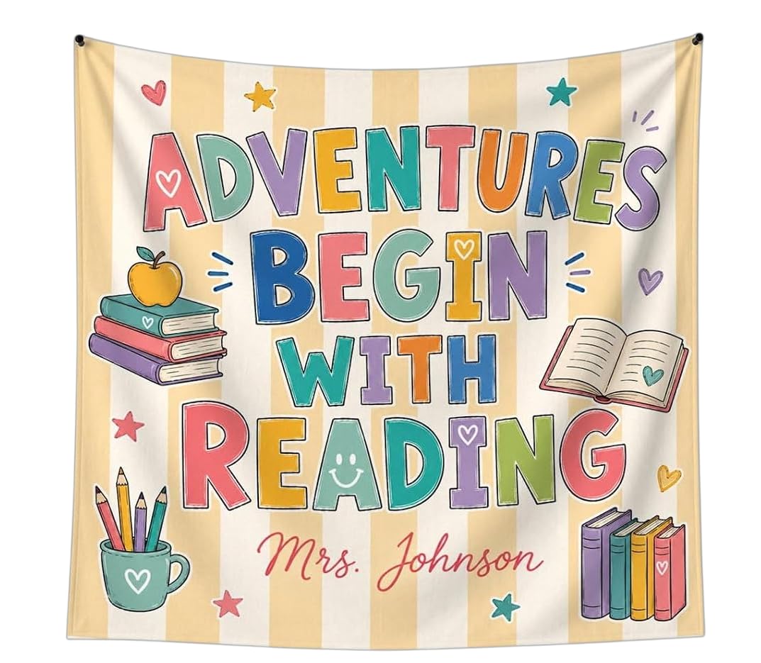 Classroom Tapestry Banner Pink Coquette Welcome Wall Flag Sign School Decor Kindergarten Nursery Teacher Supplies Back to School Cute Classroom Poster Backdrop Bulletin Board Display Decorations
