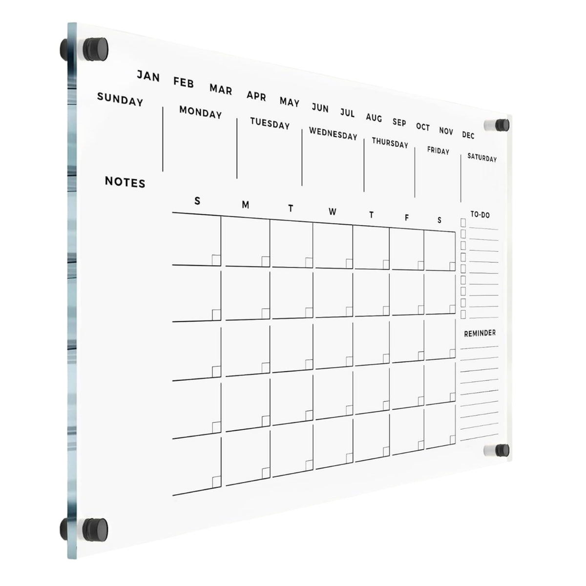 Weekly Premium Large Glass Calendar - Reusable Board for Office and Home - Dry Erase Board - Acrylic Wall Planner w Marker (40x28'' (XLarge))