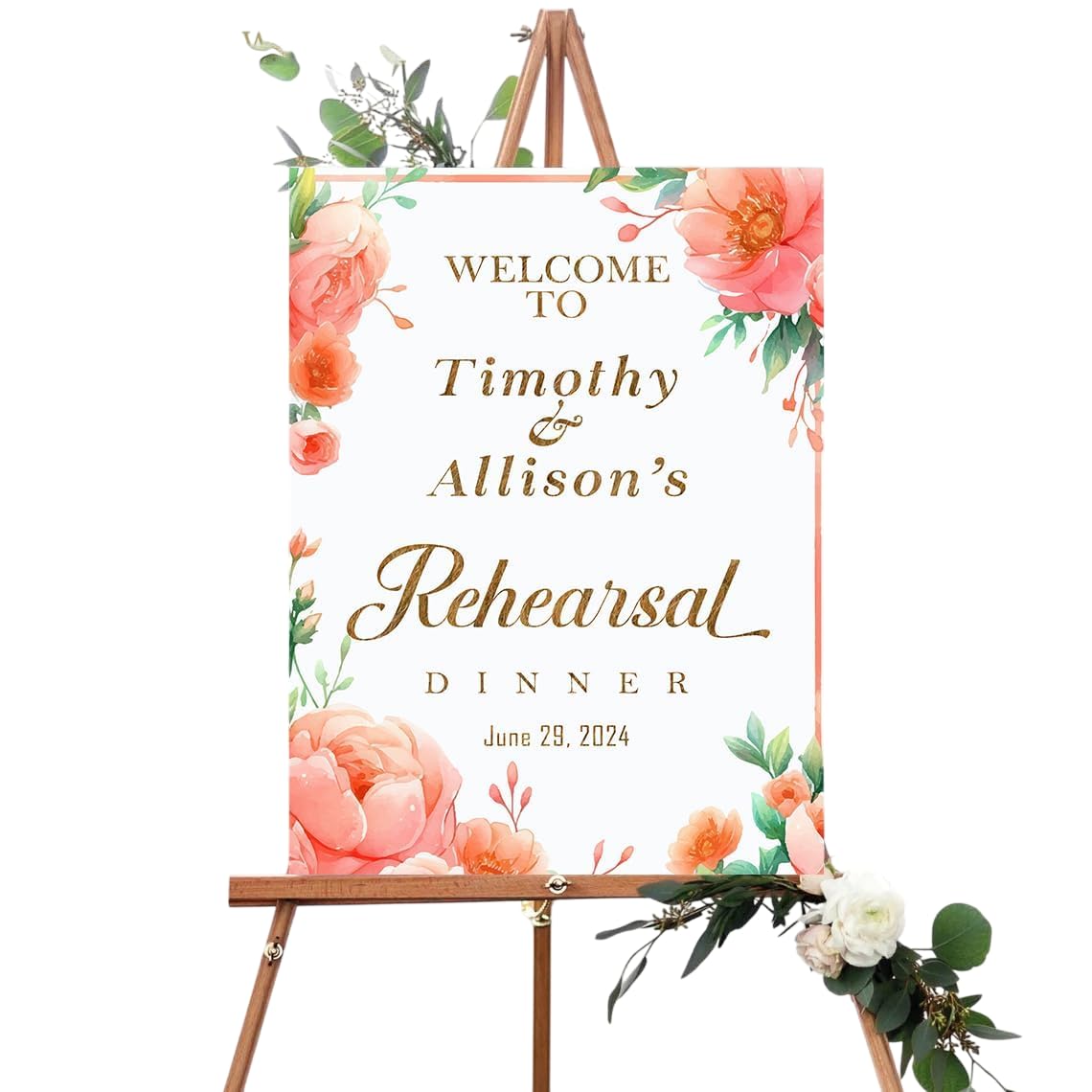 Personalized Custom Engagement Welcome Sign, Elegant Wedding Party Decor, Unique Engagement Decorations, Customizable Bridal Shower Sign, Rustic Event Display Board, Printed Photo Welcome Poster